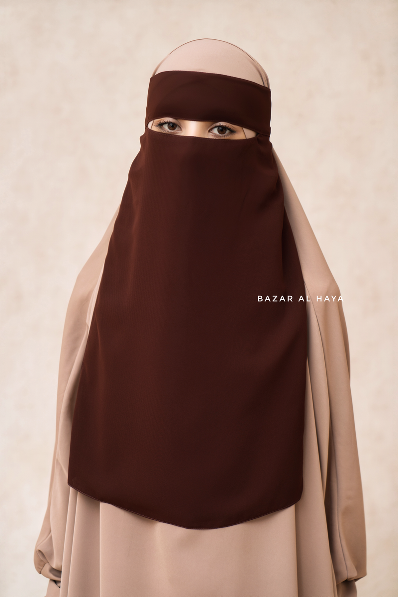 Single Layer Niqab In Brown - Better Breathe