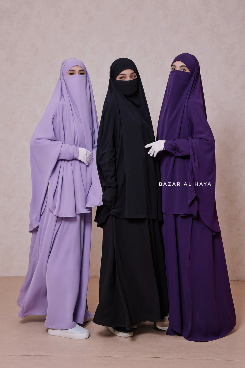 Yasmin Two Piece Jilbab With Dress & Khimar - Loose Style & Light Soft Breathable