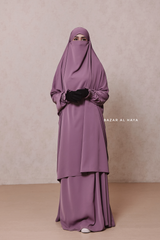 Hoor Dusty Rose - Two Piece Jilbab With Skirt- Long & Loose