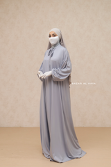 Eliza Silver Cotton Super Soft & Breathable Abaya Dress - Cozy