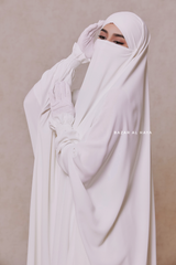 White Hoor - Two Piece Jilbab With Skirt- Long & Loose