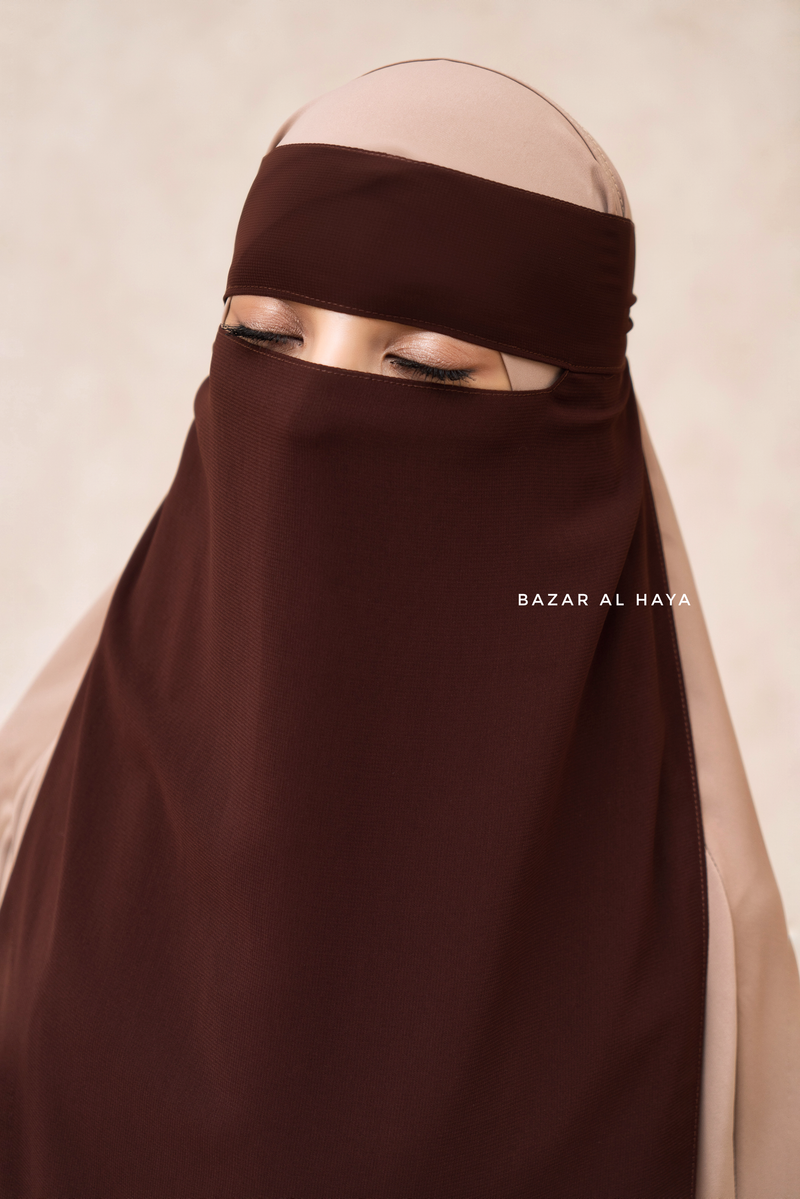 Single Layer Niqab In Brown - Better Breathe