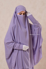 Yasmin Lilac Two Piece Jilbab With Dress & Khimar - Long & Loose Style, Light Soft Breathable Fabric