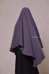 Steel Grey Long Mubarak Diamond Khimar - Nida Extra Long