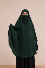 Marwad Maxi Round Diamond Khimar In Emerald - Crepe, Cotton Extra Long