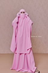 Baby Pink Hoor - Two Piece Jilbab With Skirt- Long & Loose