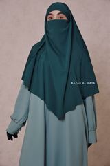 Emerald Cotton Eliza Short Triangle Diamond Khimar - Soft Cotton