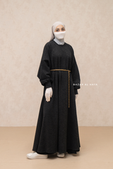 Charcoal Basimah Classic Design Warm Abaya Coat - Premium Wool