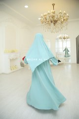 Eliza Two Piece Abaya & Khimar Set in Mint Cotton Super Soft & Breathable - Cozy