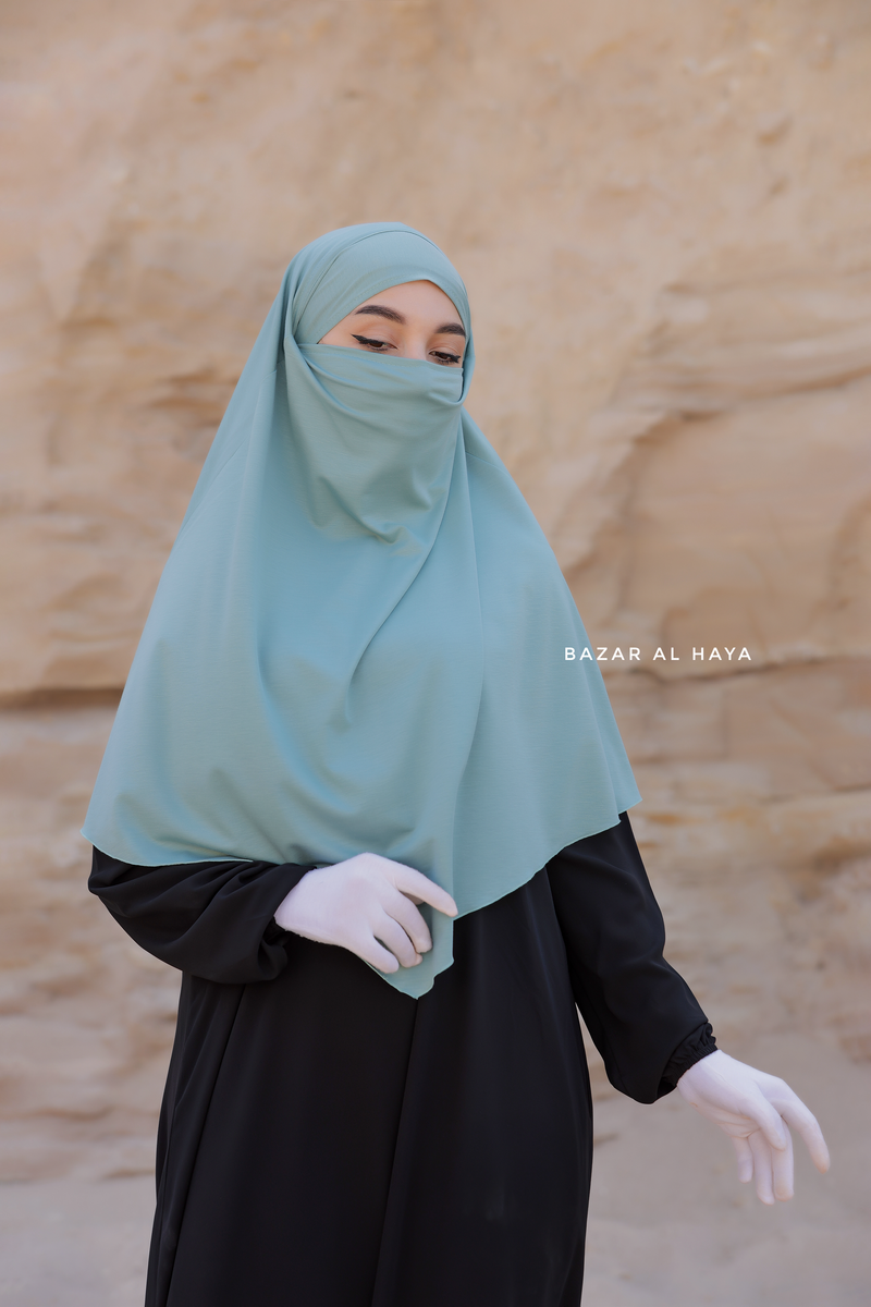 Mint Eliza Diamond Khimar - Stretch Cotton - Medium