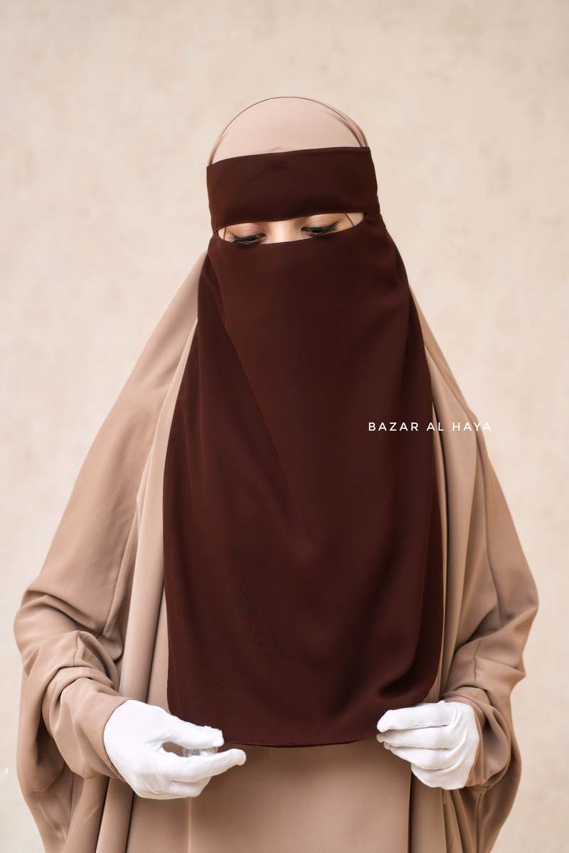 Single Layer Niqab In Brown - Better Breathe