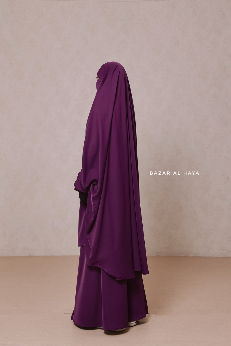 Purple Hoor - Two Piece Jilbab With Skirt- Long & Loose