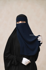 Dark Blue Single Layer Niqab - Extremely Breathable - Premium