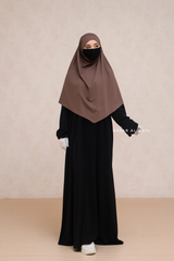 Eliza Coffee Diamond Khimar - Stretch Cotton - Medium