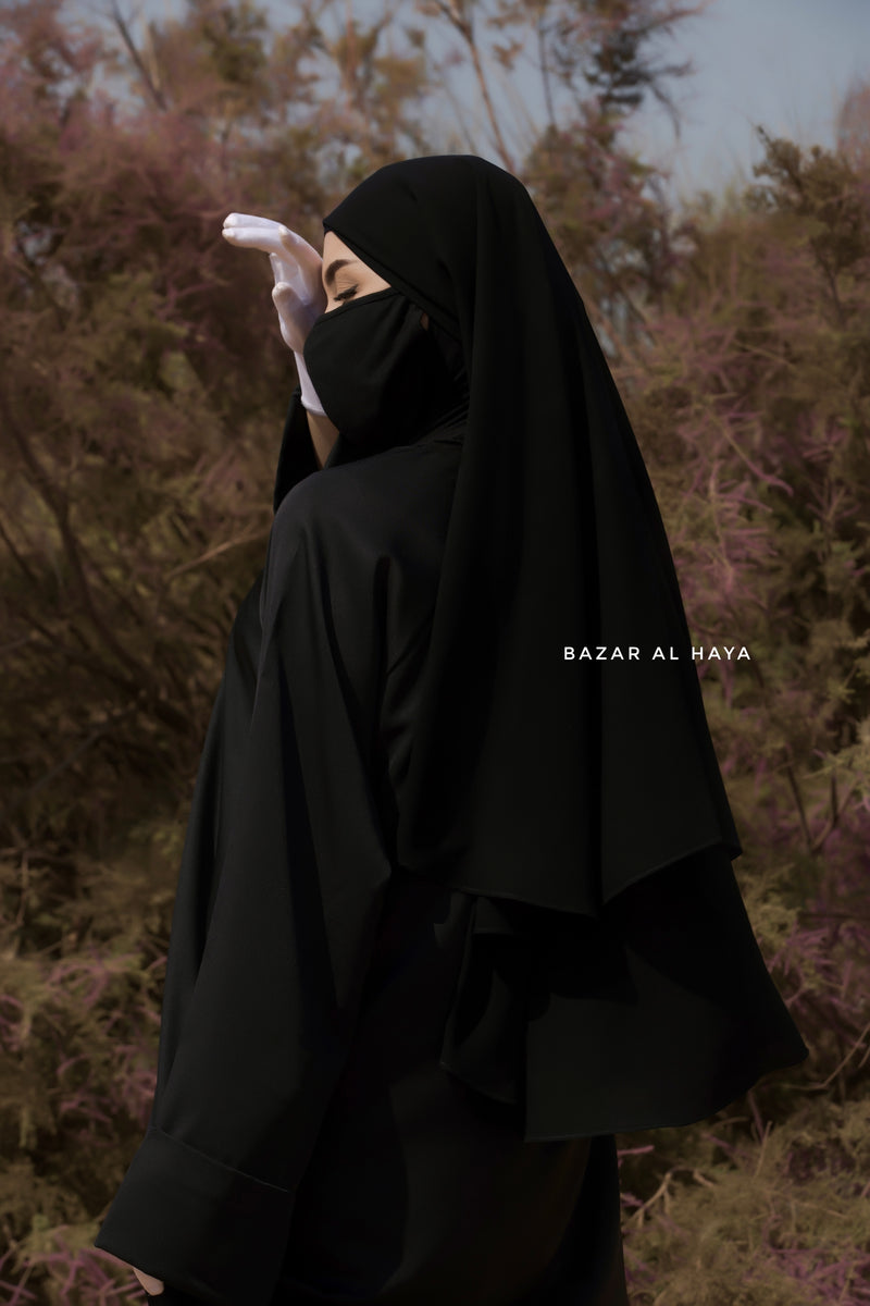 Black Madina Abaya - Soft Relaxed Fit - Mediumweight Silk Crepe