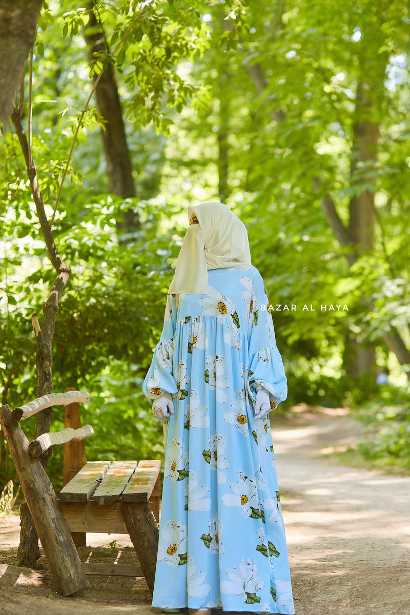 Baby Blue Muna Loose Fit Summer Abaya Dress