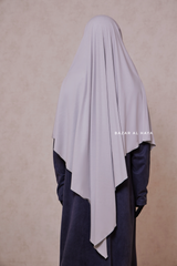 Silver Eliza Long Triangle Diamond Khimar - Soft Cotton