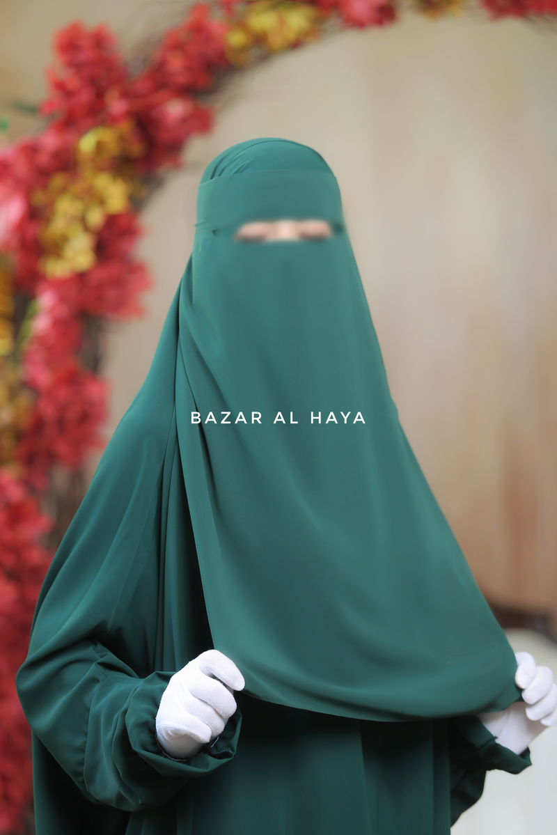 Emerald Green Single Layer Niqab - Super Breathable & Comfy