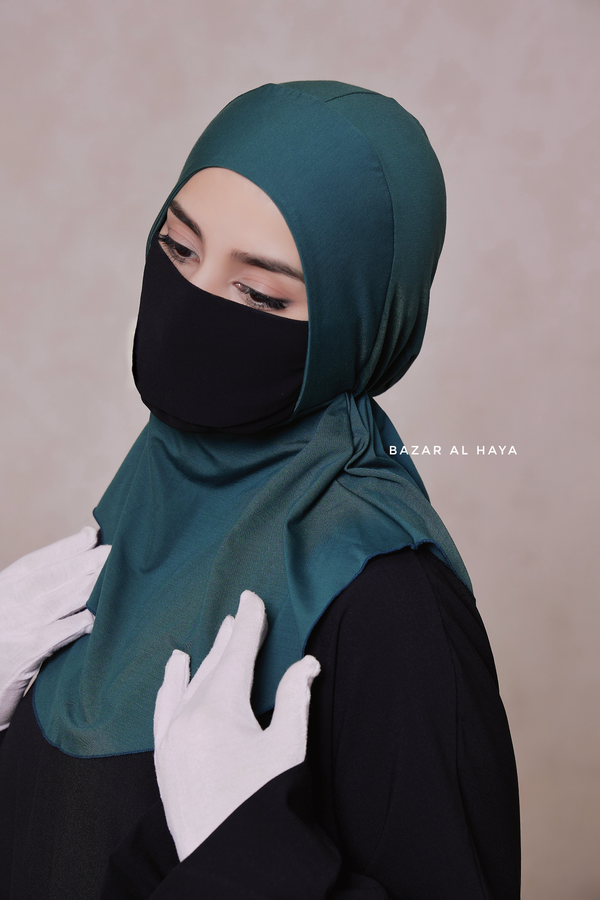 Emerald Neck Cover Underscarf In Cotton - Soft Undercap Bonnet