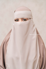 Single Creme Beige Layer Niqab - Super Breathable & Comfy