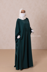 Emerald Faraasha Butterfly Wide Abaya - Silk Crepe