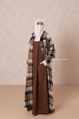 Brown Zada Plaid Shirt Dress In Cotton & Cashmere - Spring/Fall Outfit