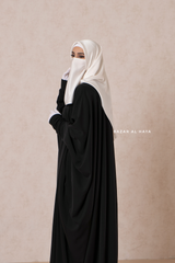 Black Faraasha Butterfly Wide Abaya - Silk Crepe