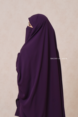 Yasmin Purple Two Piece Jilbab With Dress & Khimar - Loose Style & Light Soft Breathable