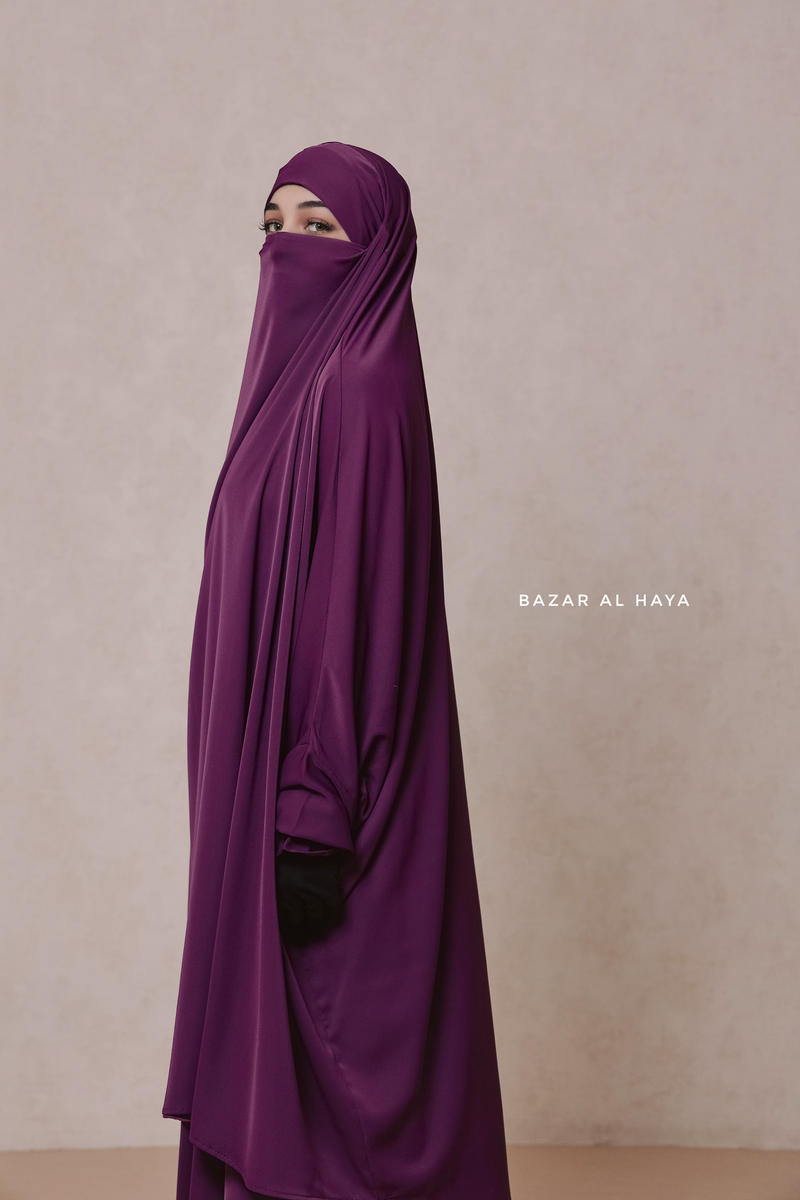 Purple Hoor - Two Piece Jilbab With Skirt- Long & Loose