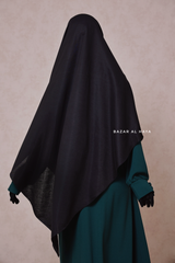 Black Eliza Long Triangle Diamond Khimar - Soft Cotton