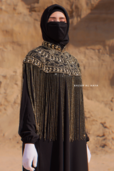 Gold & Black Bisser Collar Cape - Costume Jewelry Poncho