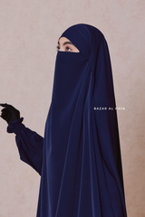 Dark Blue Hoor - Two Piece Jilbab With Skirt - Long & Loose