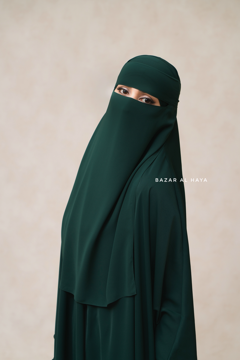 Emerald Green Single Layer Niqab - Super Breathable & Comfy