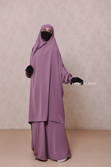 Hoor Dusty Rose - Two Piece Jilbab With Skirt- Long & Loose