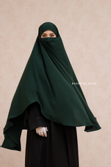 Marwad Maxi Round Diamond Khimar In Emerald - Crepe, Cotton Extra Long