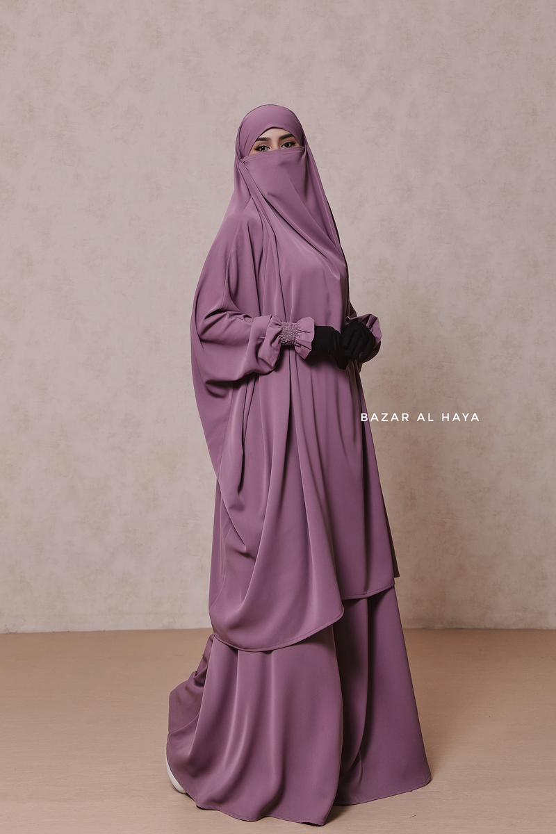 Hoor Dusty Rose - Two Piece Jilbab With Skirt- Long & Loose