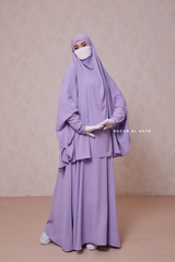 Lilac Yasmin Two Piece Jilbab With Dress & Khimar - Loose Style & Light Soft Breathable