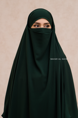 Marwad Maxi Round Diamond Khimar In Emerald - Crepe, Cotton Extra Long