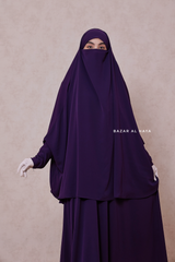 Purple Yasmin Two Piece Jilbab With Dress & Khimar - Loose Style & Light Soft Breathable