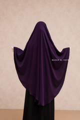 Marwad Maxi Round Diamond Khimar In Purple - Crepe, Cotton Extra Long