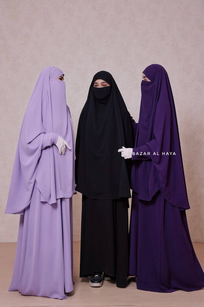 Yasmin Two Piece Jilbab With Dress & Khimar - Loose Style & Light Soft Breathable