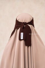 Flap Brown Single Niqab - Super Breathable Veil - Large