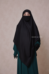 Black Eliza Long Triangle Diamond Khimar - Soft Cotton