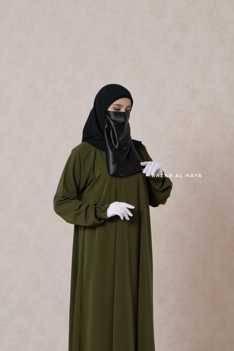 Olive Salam Abaya - Flowy & Relaxed Fit