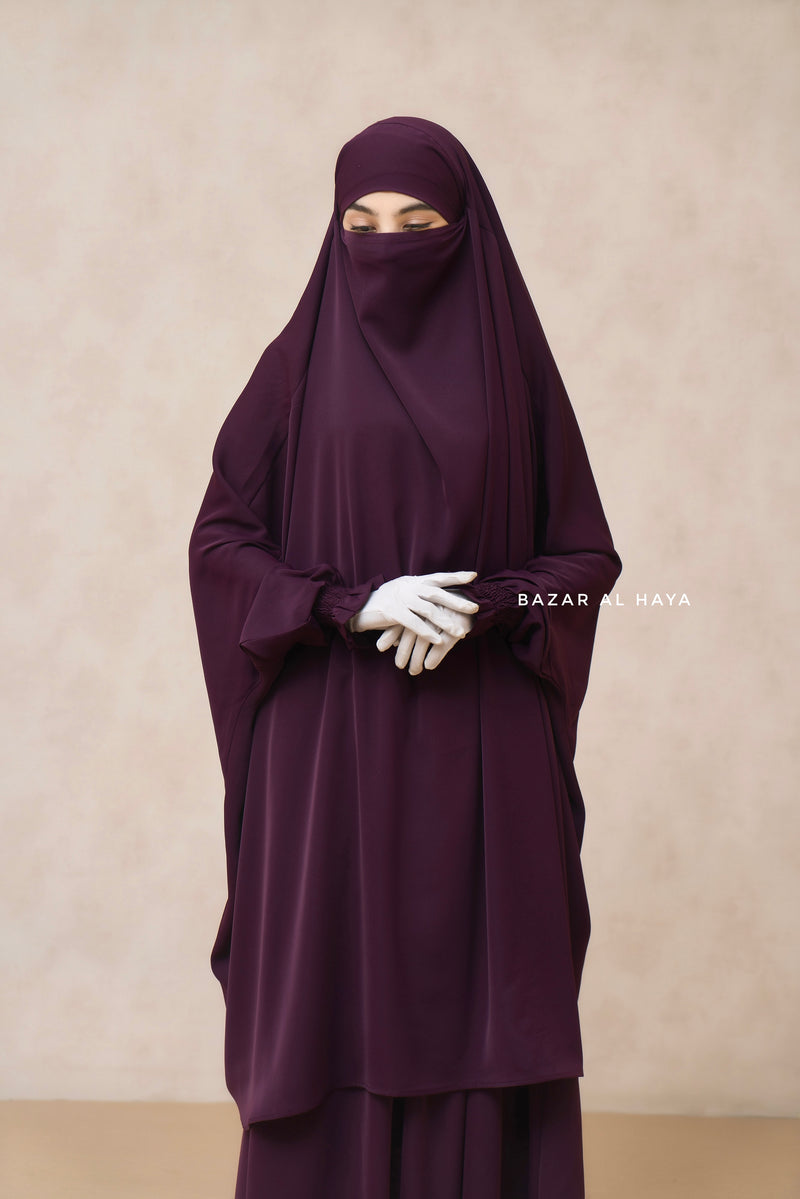 Hoor - Two Piece Purple Jilbab With Skirt- Long & Loose