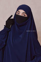 Dark Blue Hoor - Two Piece Jilbab With Skirt - Long & Loose