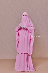 Baby Pink Hoor - Two Piece Jilbab With Skirt- Long & Loose