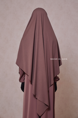 Coffee Eliza Long Triangle Diamond Khimar - Soft Cotton