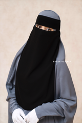 Black Single Niqab - Super Breathable Veil - Large & Medium