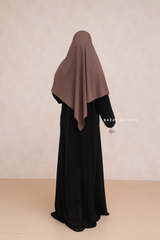 Eliza Coffee Diamond Khimar - Stretch Cotton - Medium